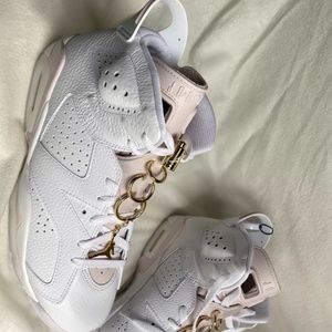 Brand New with Box. Jordan 6”Gold Hoops” W(10.5)